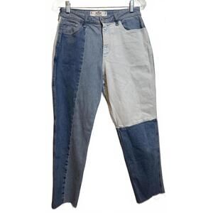 Hollister Color Block Patchwork High Rise Mom Jeans - size 7